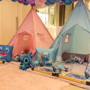 Cabaninhas decoradas com temas para sua festa do pijama infantil em Campinas e região