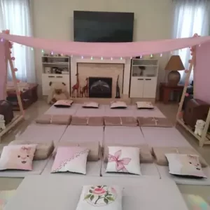 Festa do Pijama Infantil com tendas e cabaninhas completas para locação em Americana e região